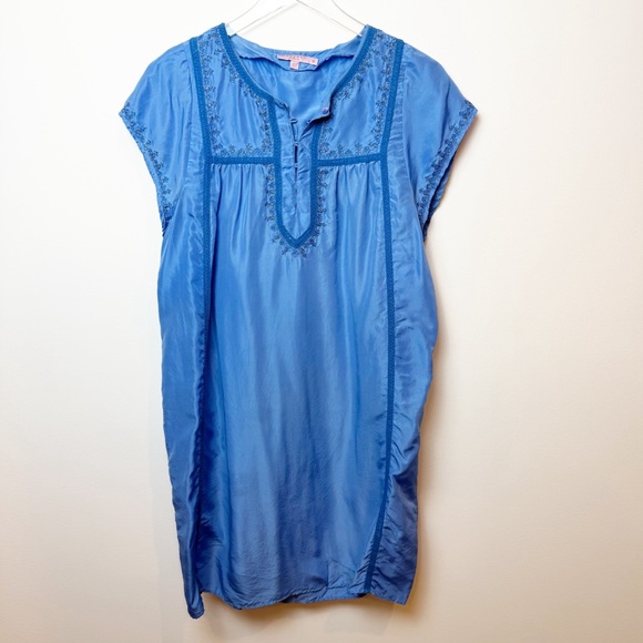 Calypso St. Barth Dresses & Skirts - Calypso St. Barth | Ocean Blue Embroidered Tunic Dress
